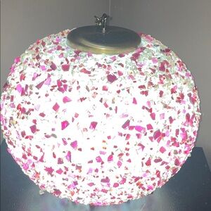 Mosaic Potpourri Glass Sphere Round with Brass Accent Hanging/ Stationery  Lamp